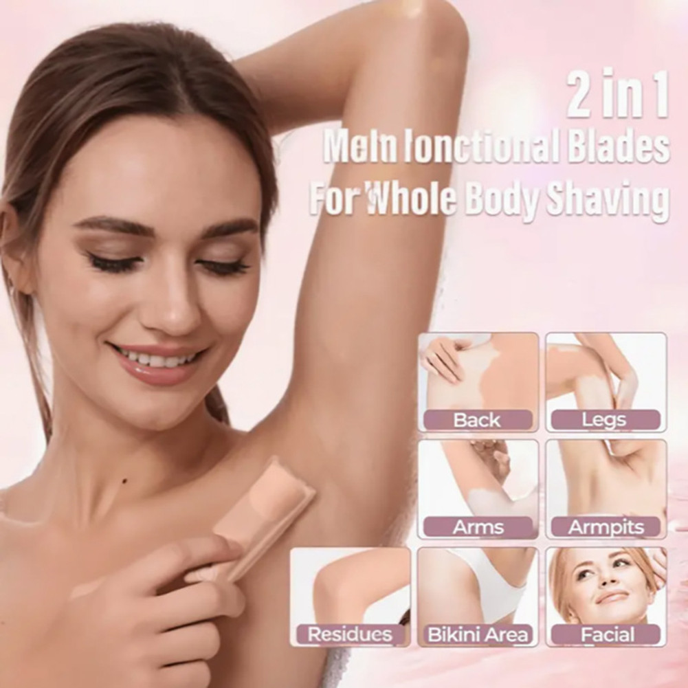 2 In 1 Bikini Trimmer สําหรับผิวบอบบางขนาดกะทัดรัดและพกพาสําหรับเดินทางสะดวก Smoothes Skin สําหรับชา