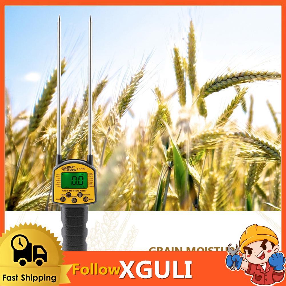 Xguli Xguli SMART Sensor AR991 เครื่องวัดความชื้นแบบดิจิตอลพร้อมจอแสดงผล LCD และก้านเหล็ก Probe สำหร