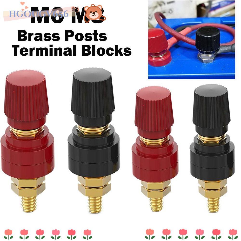 HGOUGVT Binding Post Terminal, Red Black M6 M8 Posts Terminal Blocks, ทองเหลือง Binding Post