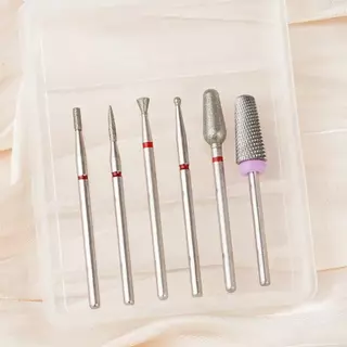 [6 ชิ้นเพชรเล็บเจาะบิตชุด] 6 ชิ้นเพชรเจาะเล็บชุด Bit, ทังสเตนเหล็กเล็บ Fil