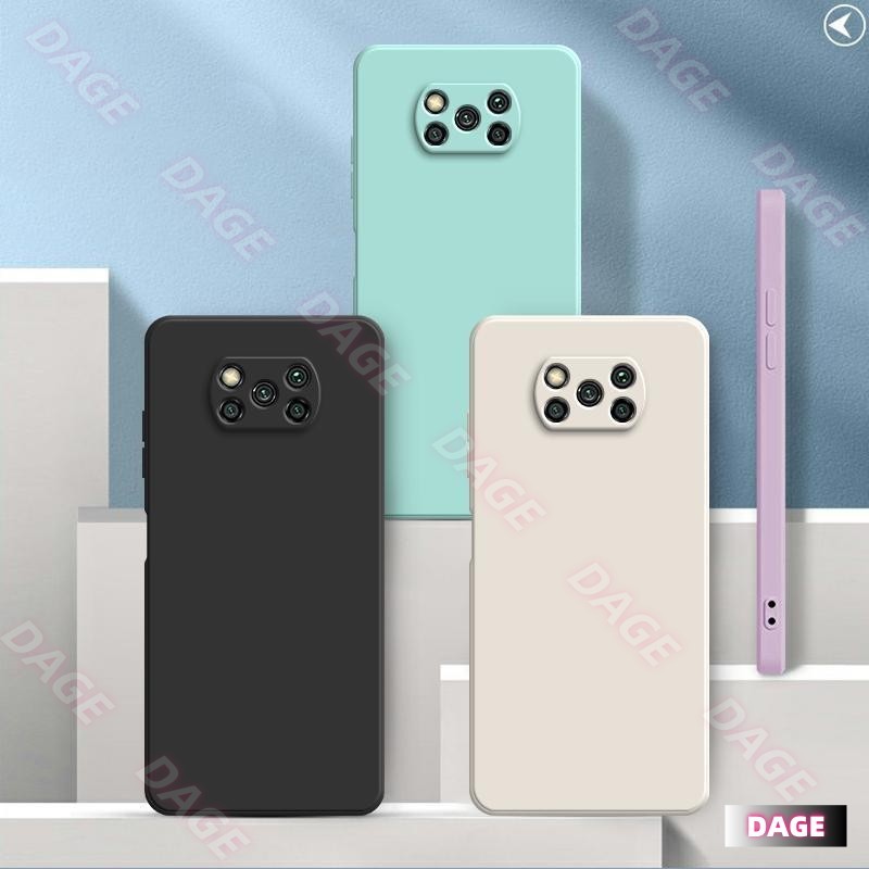 เคสสําหรับ Poco X3 Pro , สีทึบ Poco X3 NFC Simple Plain Color Anti Drop ฝาครอบป้องกันซิลิโคน