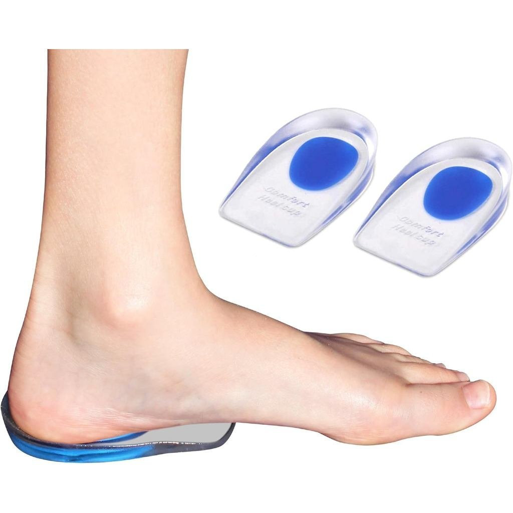 KidSole 2 คู่ - 4 Heel Cups - ถ้วยส้นเจลดูดซับแรงกระแทก (สีชมพู) (สีน้ําเงิน)