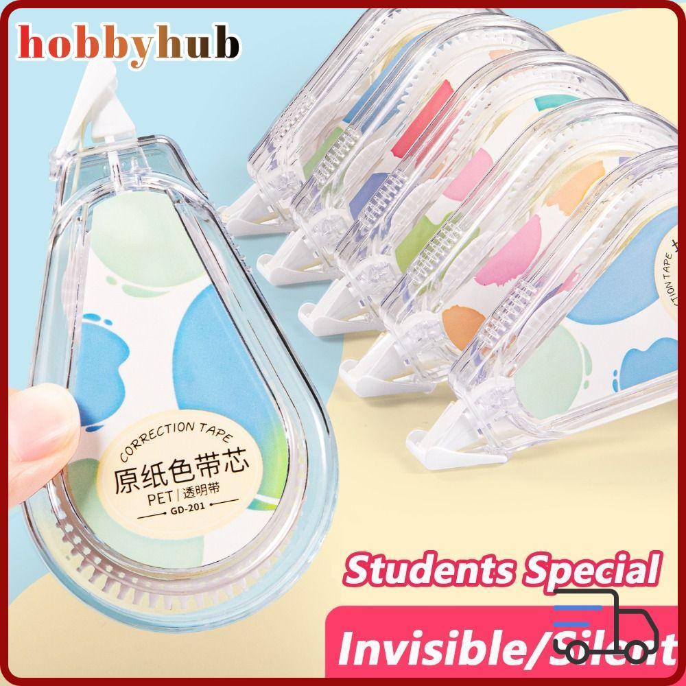 HOBBYHUB เทปสลับ, การออกแบบที่มองไม่เห็นนักเรียนเทปแก้ไขพิเศษ, ฐานสีเบจเรียบง่ายสีกระดาษแถบแก้ไขเงียบสํานักงานโรงเรียน