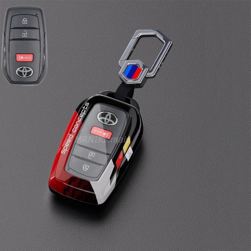 NO.1 ใหม่คาร์บอน fibre ฝาครอบกุญแจสําหรับ Toyota Hilux Travo 2025 2026 Corolla cross Camry 2026 2025 กุญแจรถ FOB ฝาครอบ PC กระเป๋ารถอุปกรณ์เสริม