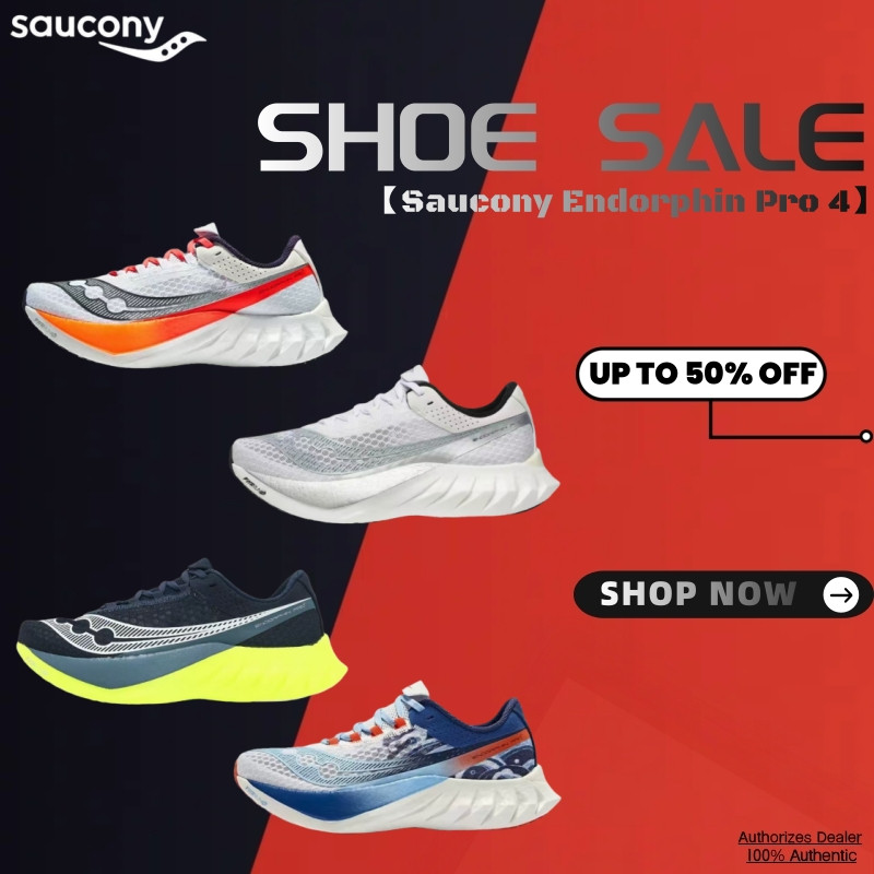 New Model!! Saucony Endorphin Pro 4 Mens/Women's Running Shoes รองเท้ากีฬา พร้อมแผ่นคาร์บอนไฟเบอร์