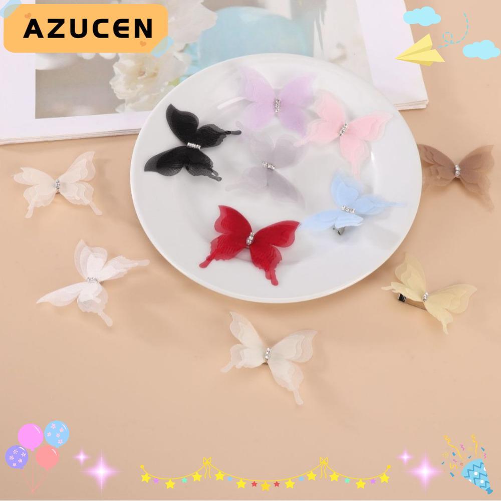 AZUCEN ชุด Applique ชีฟอง 20 ชิ้น, ขนาด 5 ซม., ผ้า Gradient สี Organza โปร่งแสงสำหรับการออกแบบเสื้อผ้า