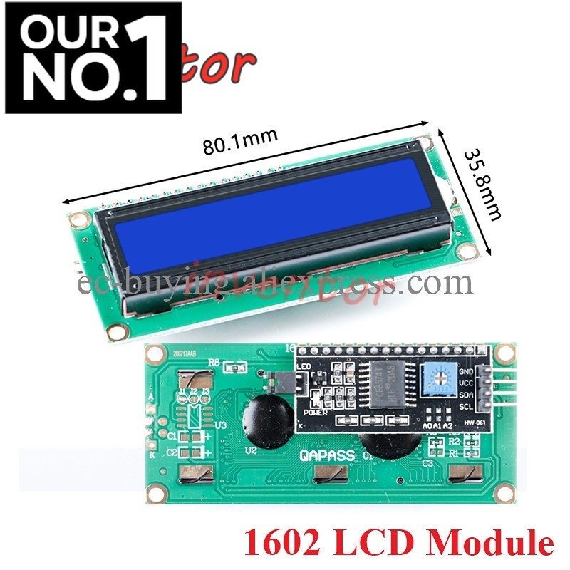 LCD1602 1602 โมดูล LCD สีฟ้า/สีเหลืองสีเขียวหน้าจอ 1602A จอแสดงผล LCD LED PCF8574T PCF8574 IIC I2C อ