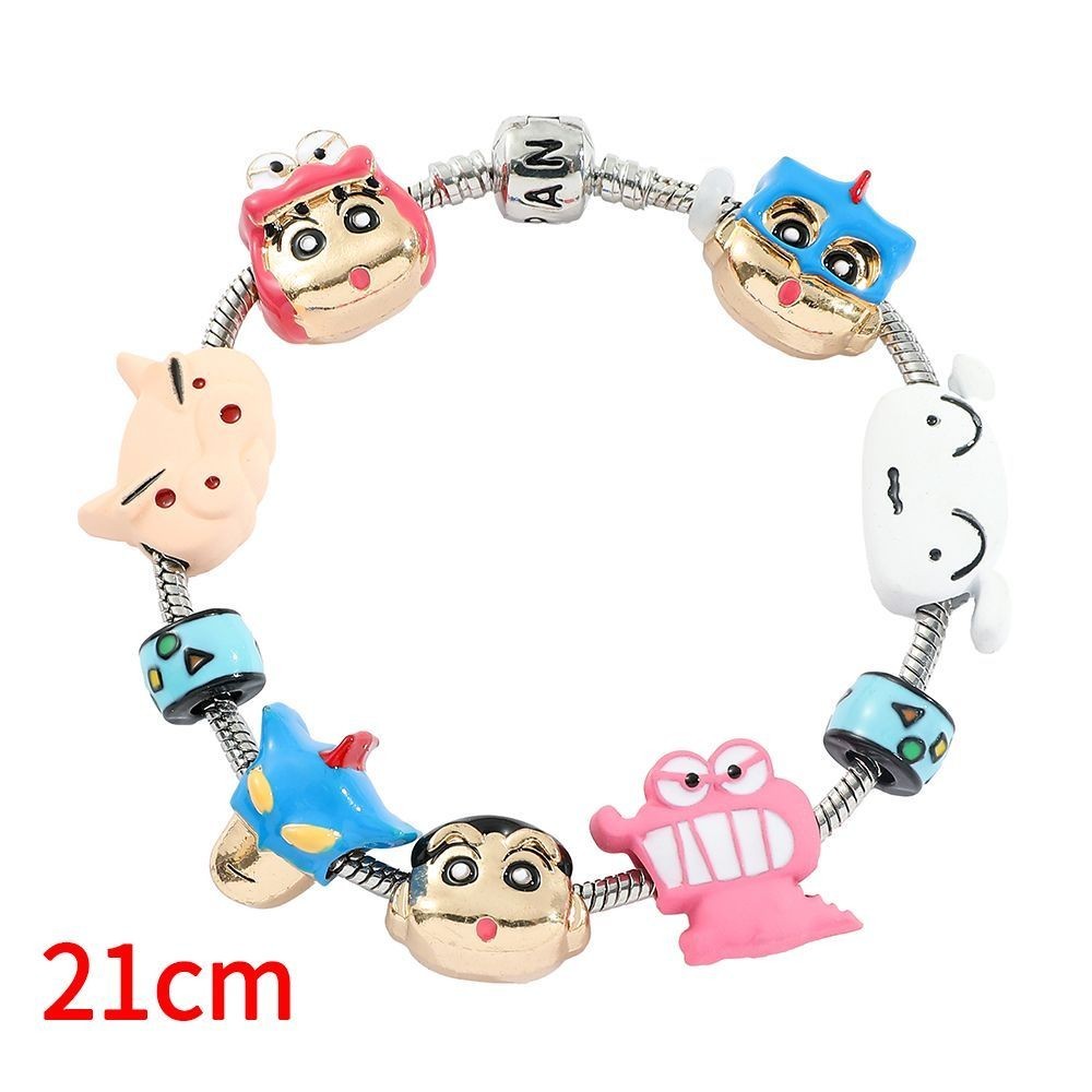 สร้อยข้อมือลูกปัด Crayon Shin-chan แบบ.Dynamic Superman Fat Toot Zaemon สำหรับคนชอบสะสมของขวัญและเคร