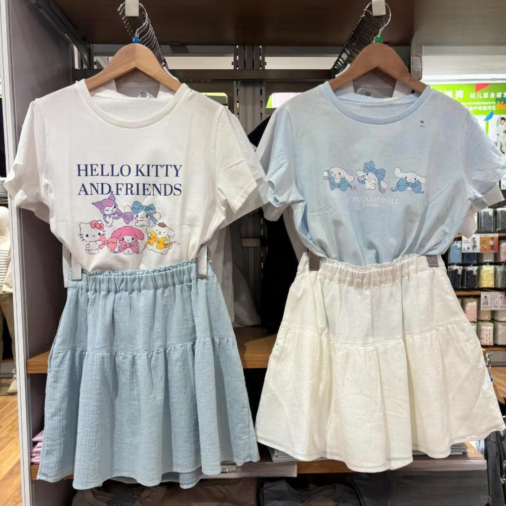 เสื้อยืดแขนสั้น Un0 Sanrio Melody พิมพ์ลายด้านบน สำหรับทั้งชายและหญิง