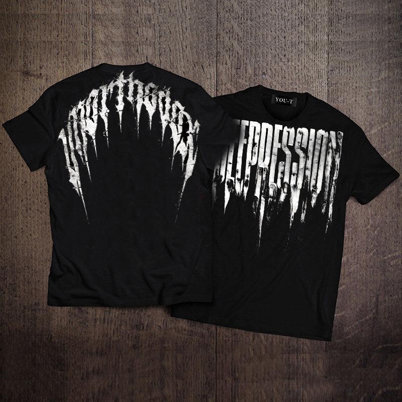 🌷ChillTee🌷เสื้อยืด oversize cotton เสื้อแฟชั่น คอกลม แขนสั้น พิมพ์ลาย 'Gothic rock' สไตล์ลำลอง ใส่สบาย S-3XL
