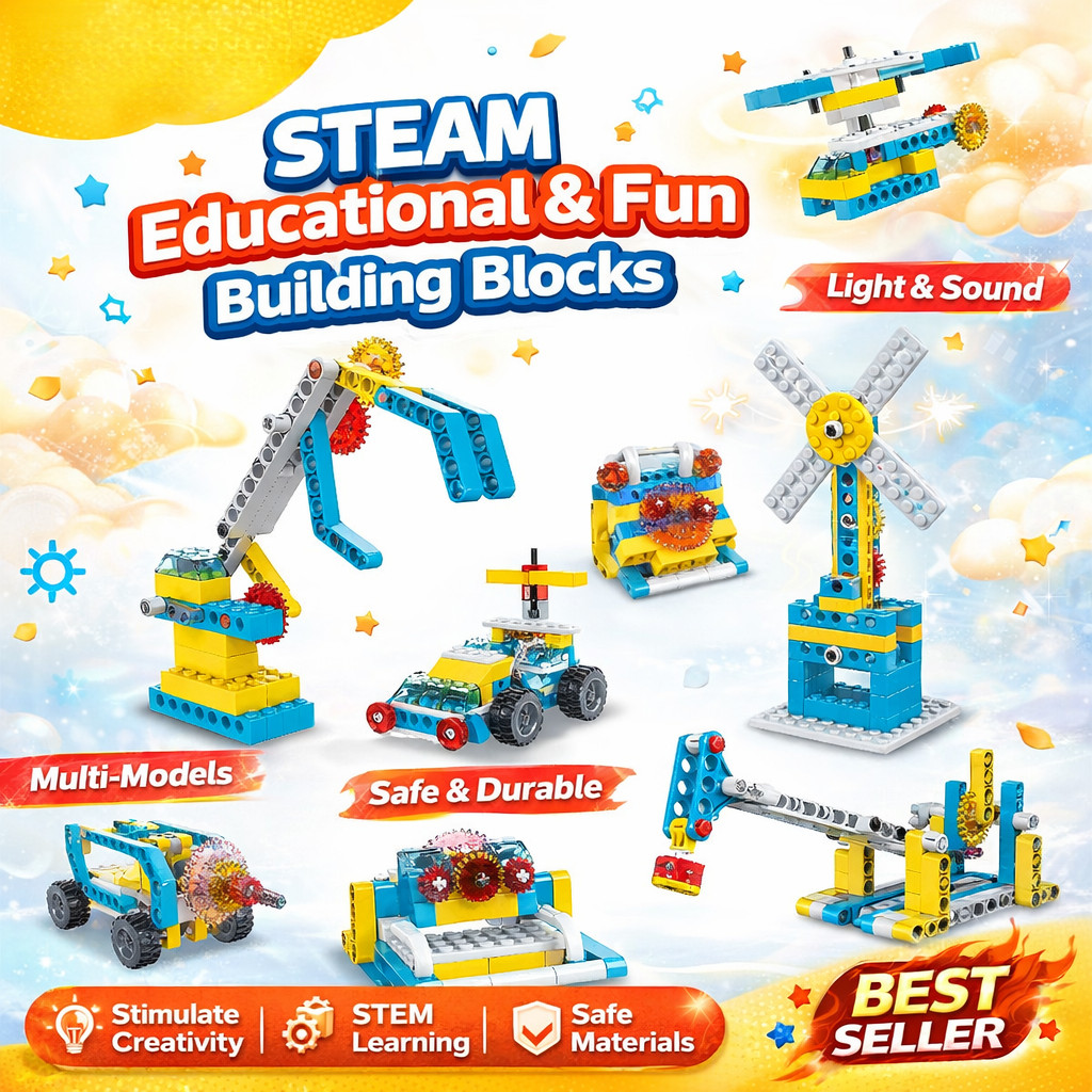 Mechanical Gear STEM Building Blocks ของเล่นเพื่อการศึกษาสําหรับเด็ก
