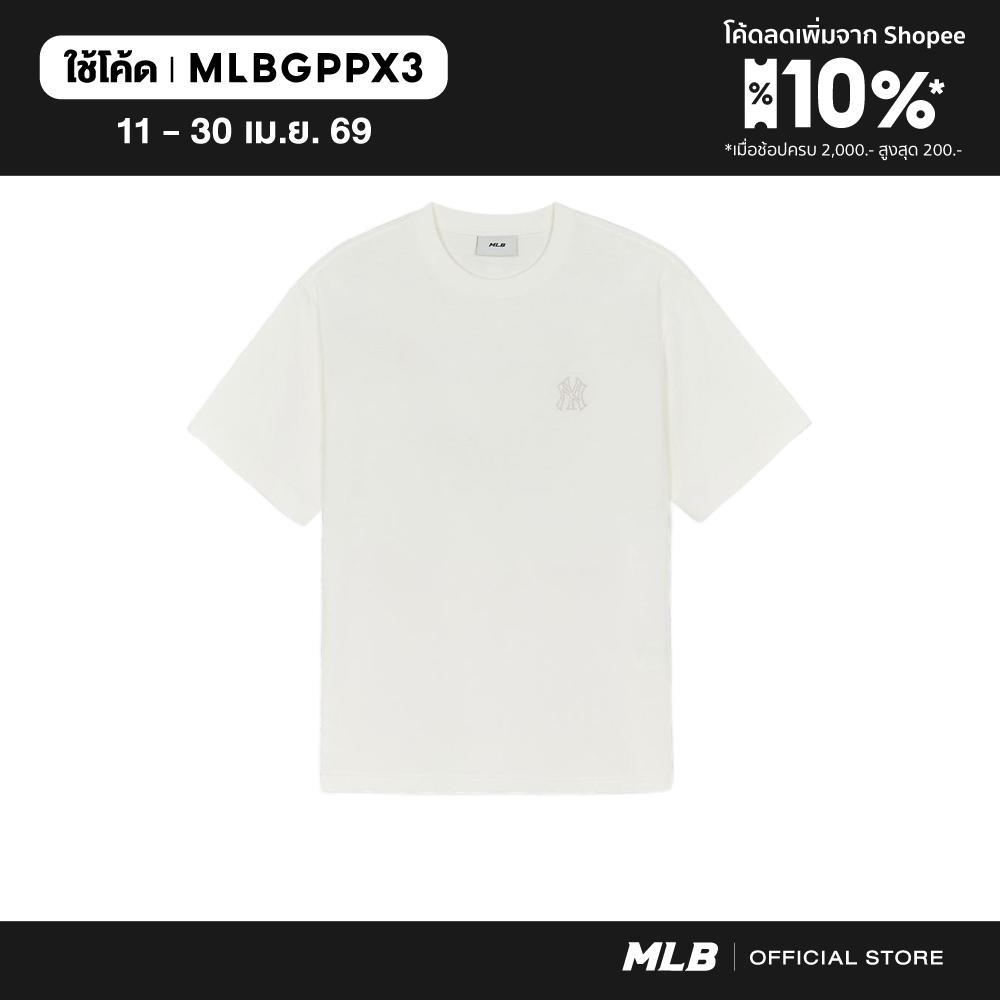 MLB เสื้อยืด ยูนิเซ็กส์ Basic Heavy Weight Over Fit T-Shirts รุ่น 3ATSB0354 50IVS สีขาวงาช้าง