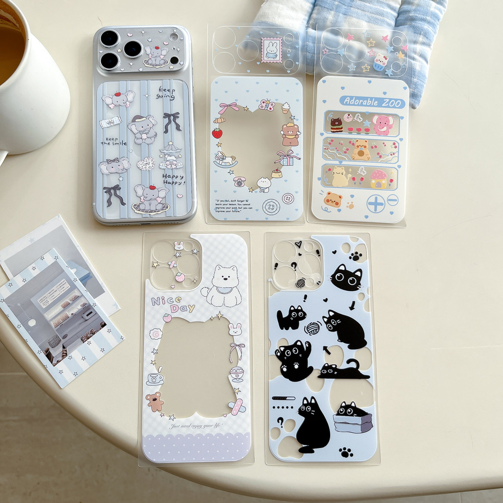 องค์ประกอบการ์ตูนน่ารักฟิล์มด้านหลังด้านสําหรับiPhone 18 Pro 18 Pro Max 17 Pro 17 Pro Max Slim Light Anti-Fingerprint Protector