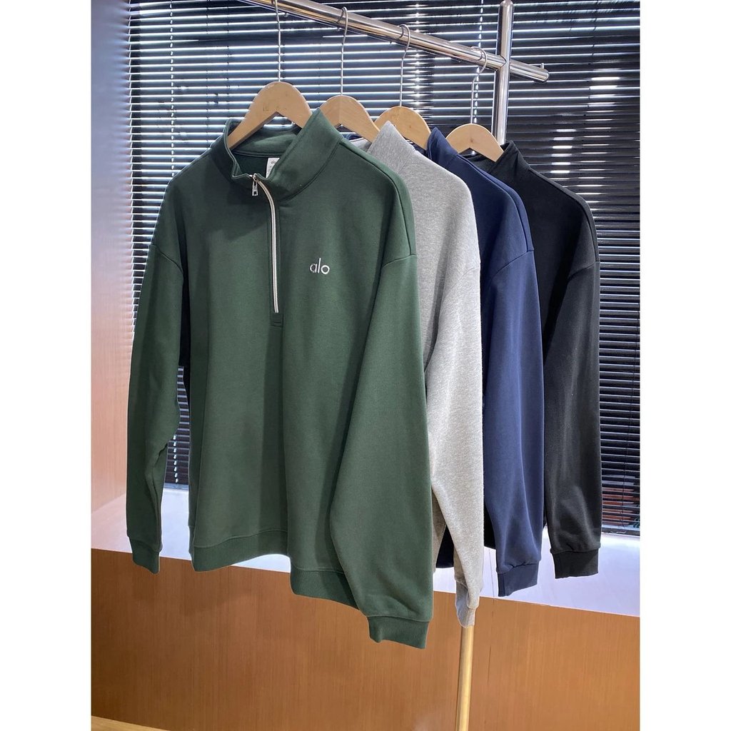 U27I AL0 Men's and women's autumn and winter thickened clothing yoga Loose-fitting jacket with half-