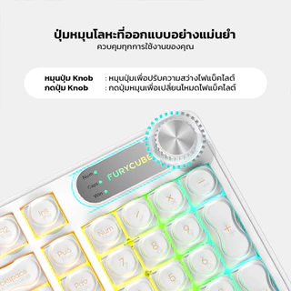 iwachi คีย์บอร์ด FURYCUBE IP98 ปุ่มยาง 98 Keys แบบมีสาย โหมดไฟRGB Mechanical Feel