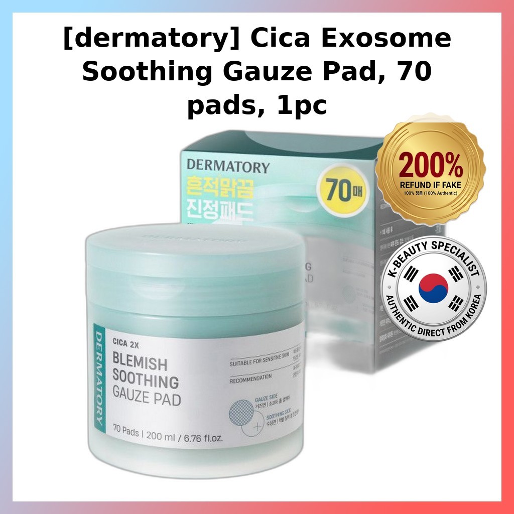[จําเป็น] Cica Exosome Soothing Gauze Pad 70 แผ่น 1 ชิ้น / Korean Gauze Pad / Blemish Care / ของแท้ 