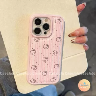 เคสหนังลาย คิตตี้ โบว์สีชมพู เคสนิ่มกันกระแทก สำหรับ iPhone 13 Pro 17 11 14 12 X/Xr/Xs/Xs Max 15 Pro Max 16 Plus ทุกรุ่น