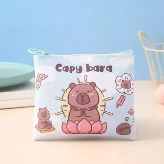กระเป๋าสตางค์ Capybara ดีไซน์น่ารัก พร้อมการ์ดและศูนย์ กระเป๋าสตางค์ กระเป๋าใส่เหรียญ กระเป๋าเก็บของ พิมพ์ลาย