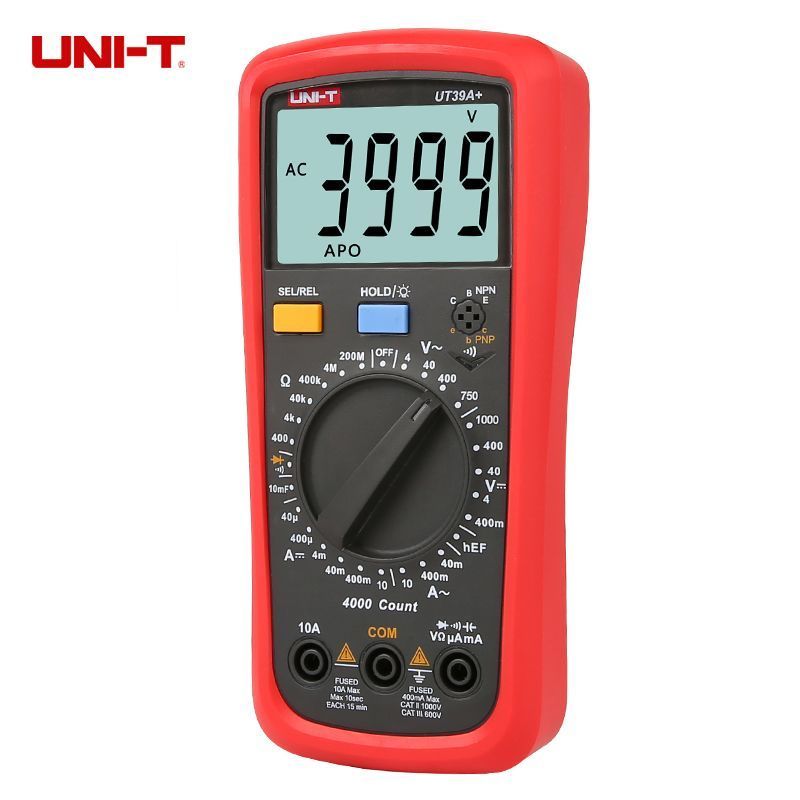 [Unid] มัลติมิเตอร์ UT39A+ความแม่นยําสูงคู่มือดิจิตอลช่างไฟฟ้าตัวเก็บประจุมัลติมิเตอร์ Burn-Proof UT