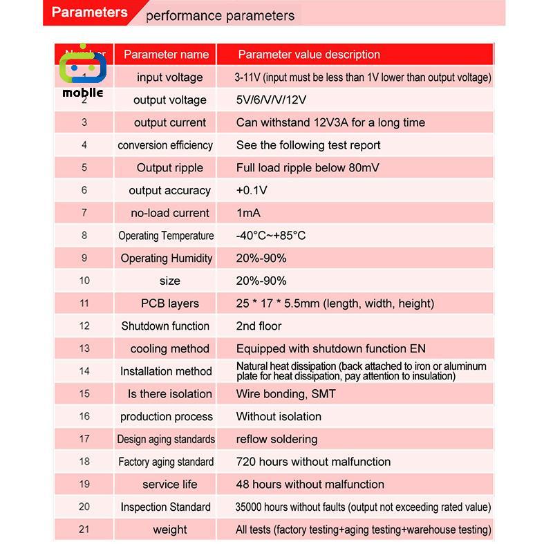 [maygood] DC-DC Boost Power Module DC 3-4.2V ถึง 5V 7V 8V 11V High Power Boost DC-DC Boost Conversio