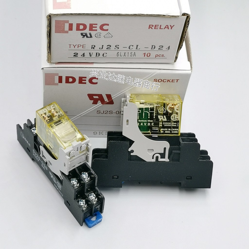 รีเลย์ RJ2S-CL-D24 แรงดันไฟฟ้า 24VDC โรงงานเดิม Hequan ฐาน SJ2S-05B ทั้งชุดพร้อมที่นั่ง 8 Pins