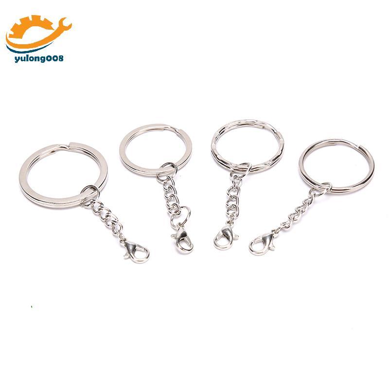 [MR] 10 ชิ้น/เซ็ตพวงกุญแจเงินขัดเงาแหวนแยกพวงกุญแจสั้น DIY ทําพวงกุญแจ TH