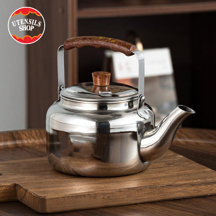 UTENSILS สแตนเลสสตีล Non-Magnetic ลิลลี่กาน้ําชาสําหรับหม้อหุงข้าว Home ใช้มือหม้อชา Retro หม้อน้ําสําหรับโรงแรมร้านอาหา