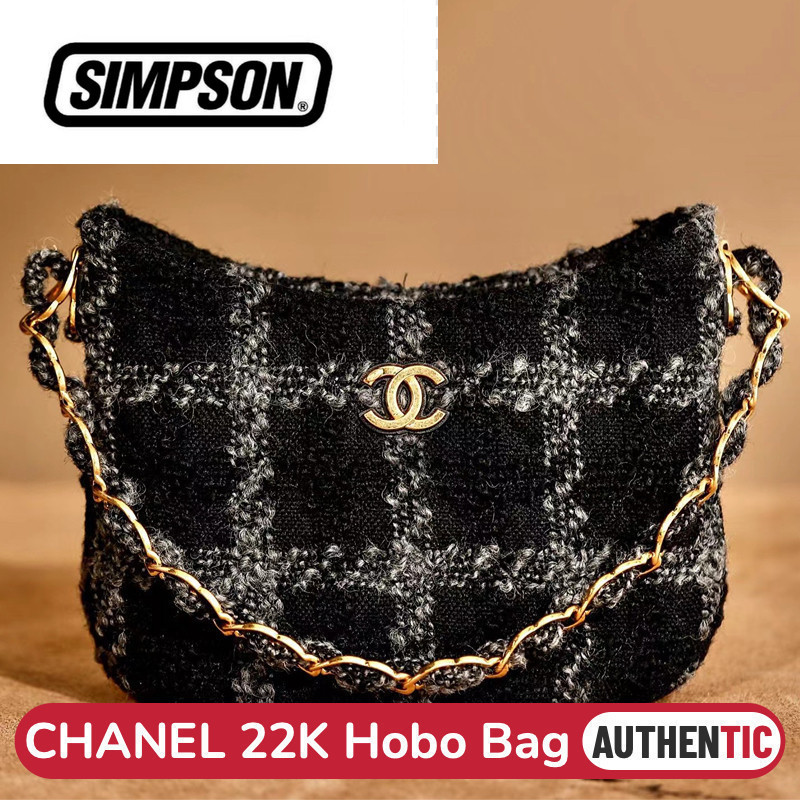 ชาแนล CHANEL 22K Hobo Bag กระเป๋าถือสุภาพสตรี/กระเป๋าใต้วงแขน AS3562 Black