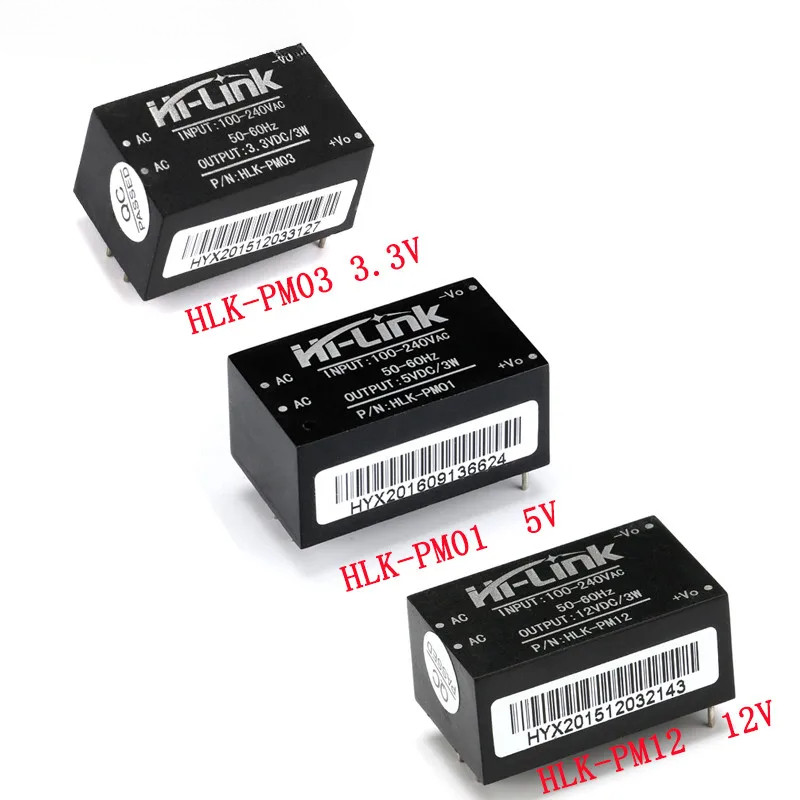 1PCS HLK-PM01 HLK-PM03 HLK-PM12 AC-DC 220V ถึง 5V 3.3V 12V โมดูล AC เป็น DC แยกโมดูล UL/CE ในครัวเรื