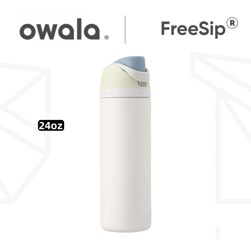 Owala FreeSip ฉนวนขวดน้ําสแตนเลส 24oz 32oz, สิทธิบัตร 2-in-1 ฟางหรือ Spout Leak-Proof ฝาปิด, ถ้วยเก็บความร้อนสูญญากาศผนังคู่สําหรับเล่นกีฬาและการเดินทาง, BPA-ฟรี