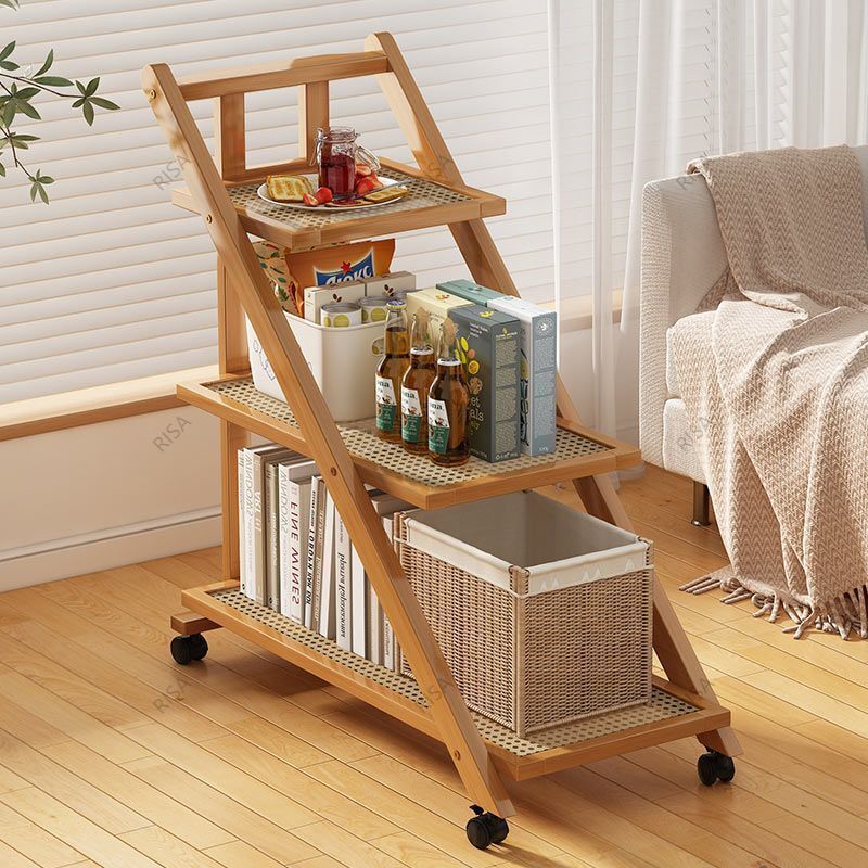 Shelves Multi-layer Storage Shelves Floor Multi-functional Snack Cart Living Room Debris Moving Side
