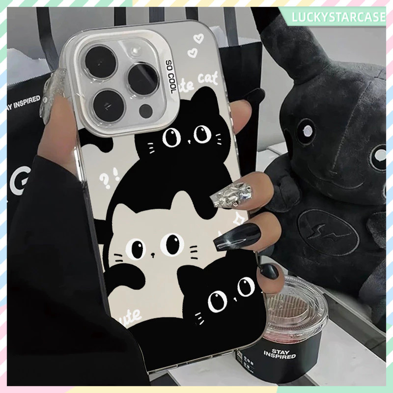 🚚ส่งจากไทย🚚For เคสไอโฟน11/12/13/14/15/16/17 Pro Max Cute Black Cat TPU Matte Case For iPhone 13,14,15,13PM,14PM,15PM เคส
