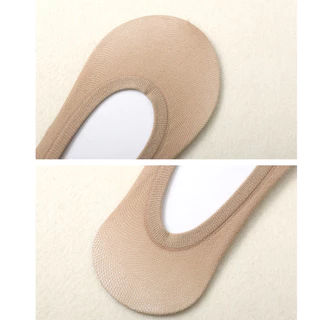 『Brelira』ไม่โชว์ มองไม่เห็น ถุงเท้า ผู้หญิง กันลื่น สีพื้น ระบายอากาศ กากี ถุงเท้าผิว