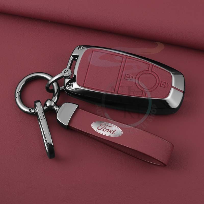 ที่หุ้มกุญแจรถโลหะผสมหนังสําหรับ Ford Ranger Raptor Fx 4 Max Wildtrak XLT XL Ecosport Everest (2018-