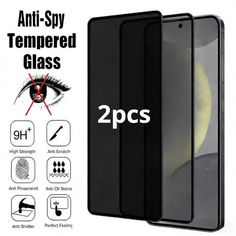 1-2Pcs ฟิล์มกระจกนิรภัยสําหรับ Samsung Galaxy XCover 6 Pro M62 M55 M55s M54 Anti Spy ความเป็นส่วนตัวขอบสีดําป้องกันหน้าจอสําหรับ Galaxy M53 M52 M51 M42 M40 M35 M34 M33 แก้วป้องกัน