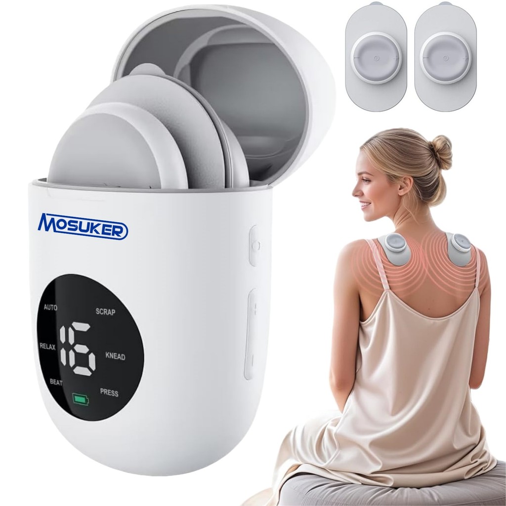 MOSUKER TENS/EMS เครื่องนวด Mini Massager เครื่องกระตุ้นกล้ามเนื้อนวดไฟฟ้าสําหรับกลับ ไหล่ เอว Pulse เครื่องมือกายภาพบําบัด