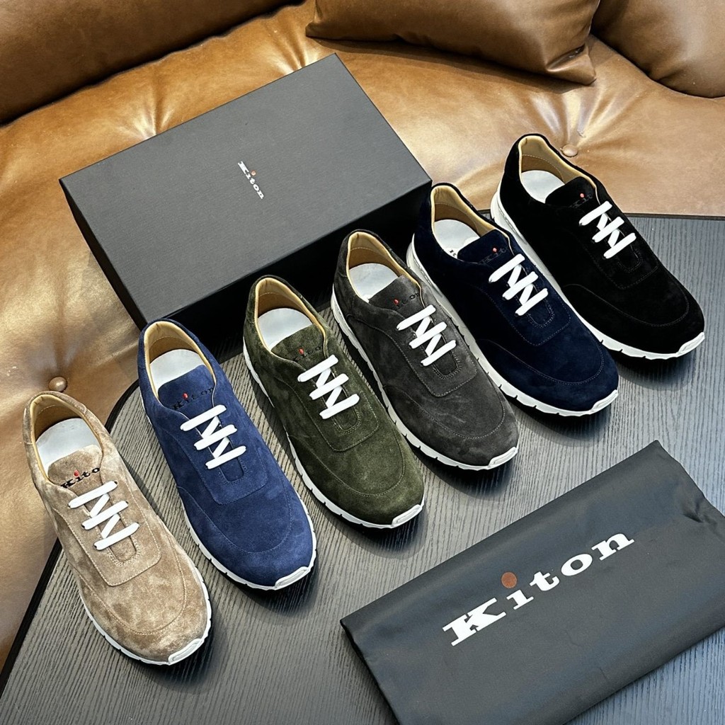 51FE Kito* Light Luxury Men's Shoes Genuine Leather Sports Shoes plaid and easiest for match Cowhide