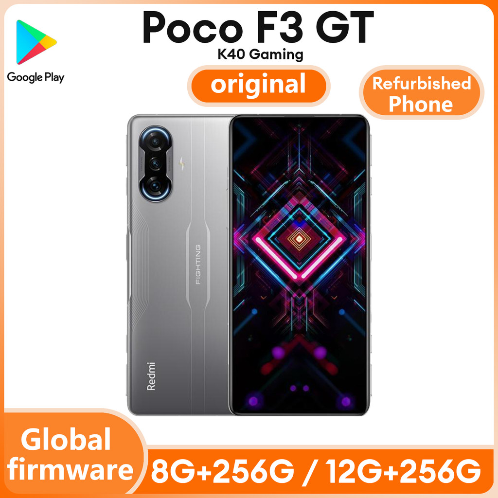 โทรศัพท์ที่ตกแต่งใหม่ Xiaomi Redmi K40 Gaming / POCO F3 GT 5G LTE GSM ปลดล็อค 6.67" กล้อง Triple Med