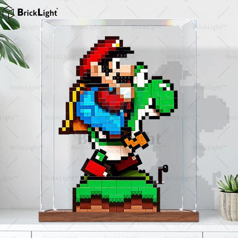 ❤️โปร่งใสโปร่งใสกล่องแสดงเหมาะสําหรับเลโก้อาคารบล็อกของเล่น 71438 มาริโอ โยชิ รูปกล่องเก็บฝุ่นปิดบัง