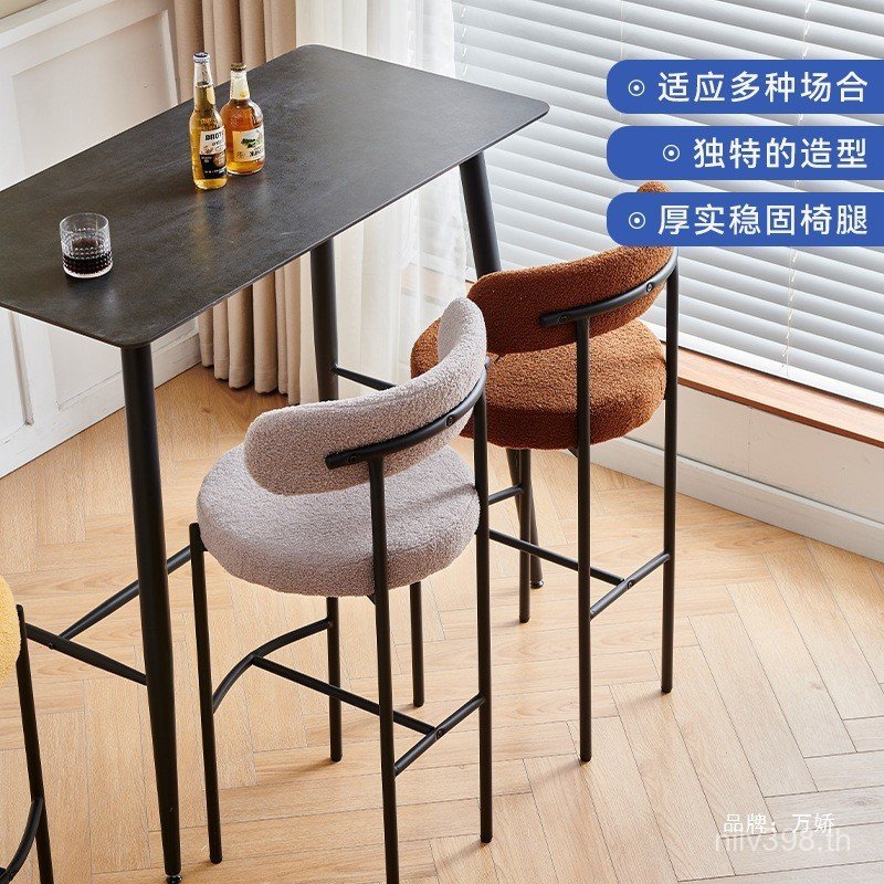 พนักพิงเก้าอี้ High-End Bar โมเดิร์น Simple Island Counter ห้องครัวตุ๊กตากํามะหยี่เหล็กในครัวเรือนเก