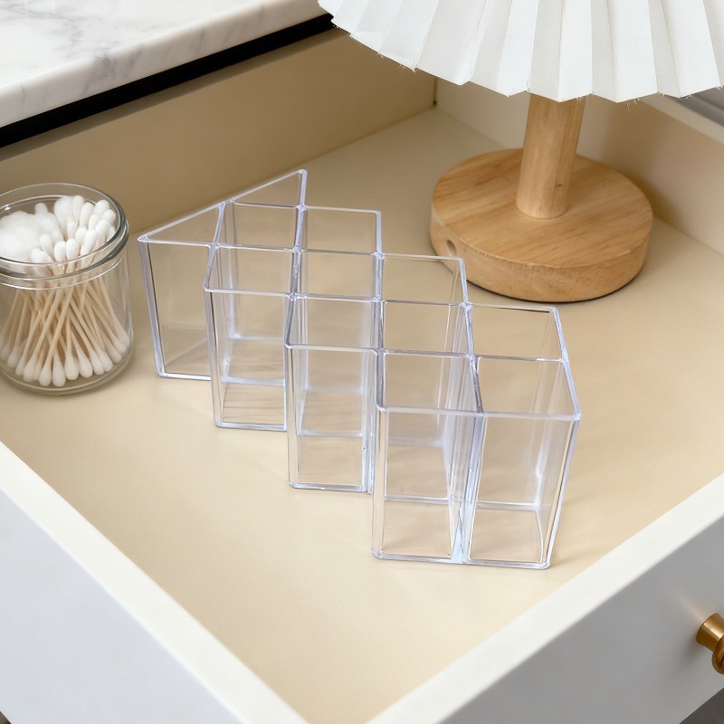 1/2ชิ้น - กล่องเก็บครีมพลาสติกใส,ภาชนะบรรจุยาประหยัดพื้นที่พร้อมมุมมองที่ชัดเจน | 10/16กริดแบ่งช่องออแกไนเซอร์สําหรับสก์ท็อปและห้องน้ํา - รูปที่ 5