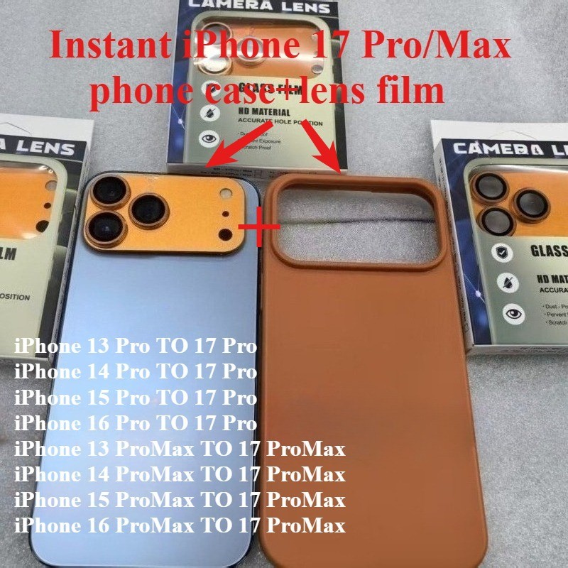เปลี่ยน 17 Pro Max ในไม่กี่วินาทีสีทึบเคสโทรศัพท์สําหรับ IPhone 16 15 14 13 Pro Max ถึง 17 Pro MAX แปลงทันทีกรณีฝาครอบ