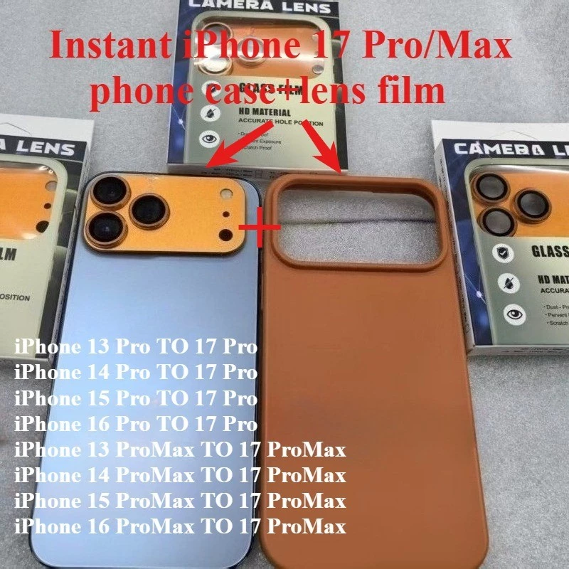 เปลี่ยน 17 Pro Max ในไม่กี่วินาทีสีทึบเคสโทรศัพท์สําหรับ IPhone 16 15 14 13 Pro Max ถึง 17 Pro MAX แปลงทันทีกรณีฝาครอบ