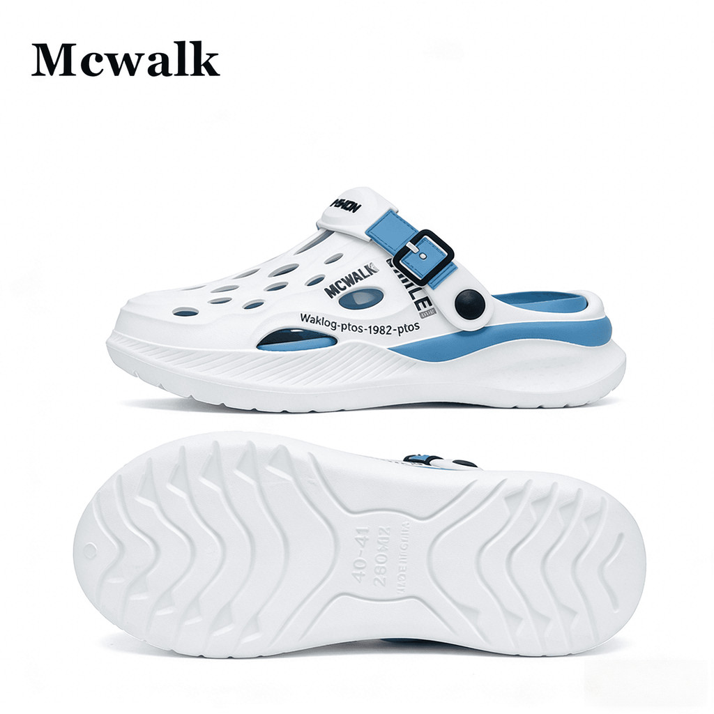 McWalk/รองเท้าแตะผู้ชาย/clogs/ พื้นหนา/หัวโต/กันลื่น/ใส่บ้าน/ลำลองเท้าแบน/เพื่อสุขภาพ/สลิปเปอร์