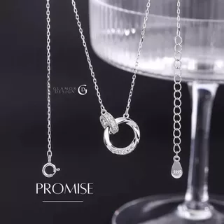 GLAMOR✨สร้อยคอเงิน Promise สร้อยคอเงินแท้925 จี้เพชร สไตล์เกาหลี สร้อยคอแฟชั่น สร้อยคอห่วงคล้อง X016