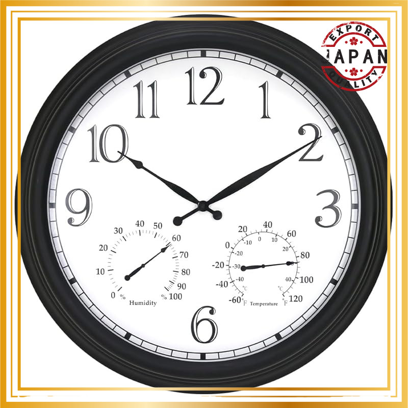 BESTIME MT-33-2 Metal Wall Clock Black Metallic with White Dial