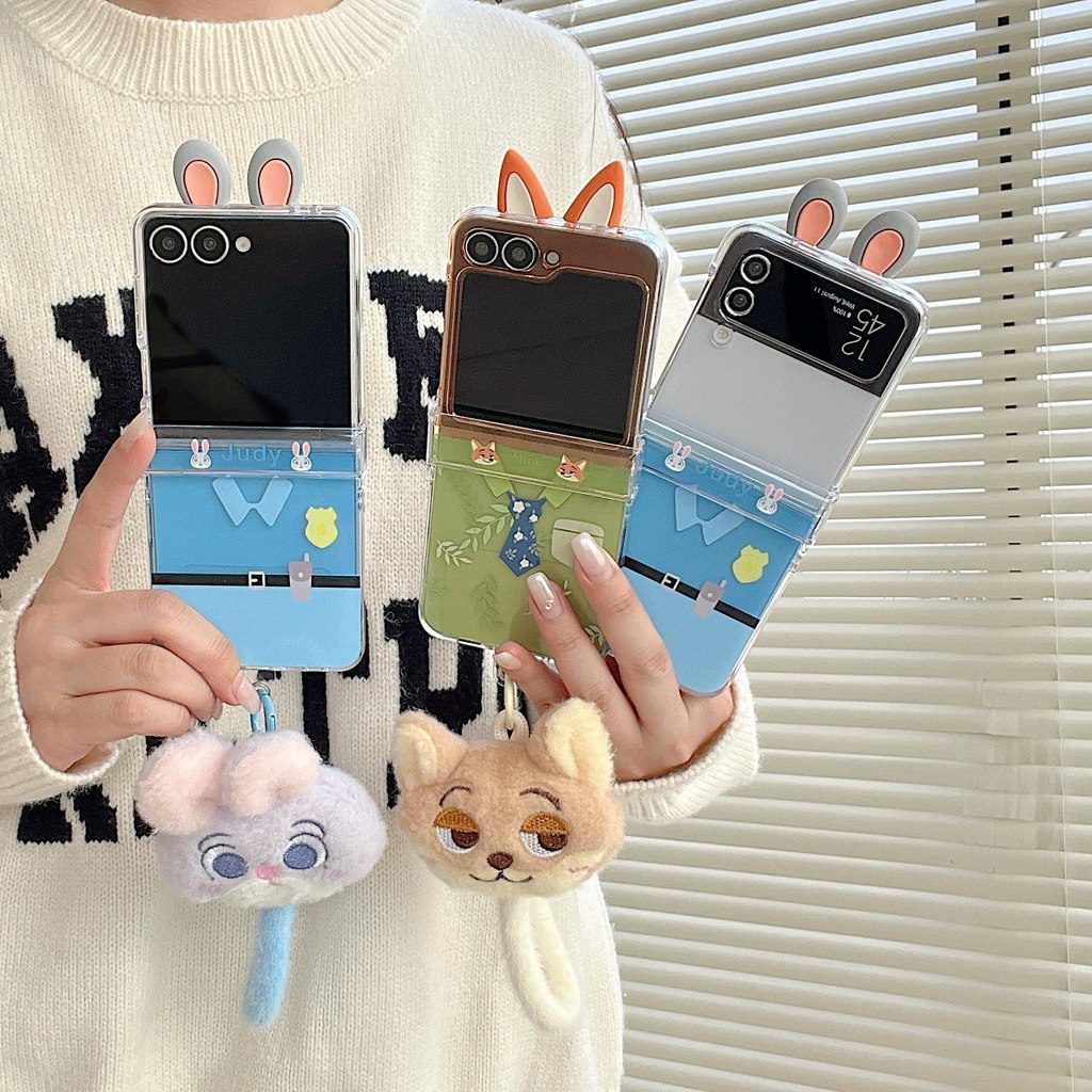LUKEN เคสโทรศัพท์สําหรับ Samsung Galaxy Z Flip 7 6 5 4 3 ค้นหา N2 Flip N3 Flip น่ารักการ์ตูน PC ฝาหลังพร้อมโซ่สําหรับ Flip3 Flip4 Flip5 Flip6 Flip7 N2Flip N3Flip Mix Flip