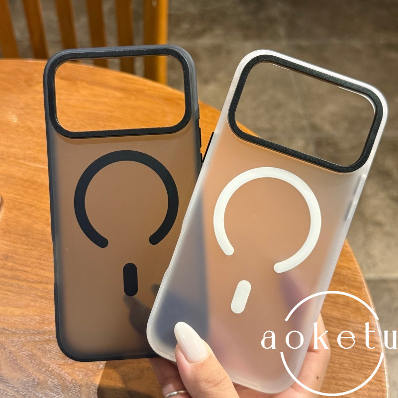 เหมาะสําหรับ แอปเปิล 17 โปรแม็กซ์ เคสโทรศัพท์แหวนดูดแม่เหล็กผิวรู้สึก มีน้ําค้างแข็ง โปร่งใส ไอโฟน 16 เคสแข็ง 15/14 รวมทุกอย่างป้องกันการตกฝาครอบป