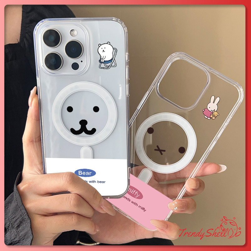การชาร์จแบบไร้สาย เปลือกแม่เหล็ก หมีน้อยน่ารัก สำหรับ iPhone 17 16 15 14 เคสไอโฟน 13 12 11 PRO MAX X XS MAX XR 7/8PLU