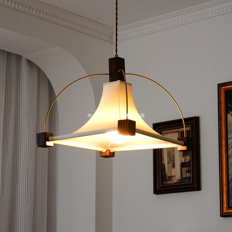 Fabric Vintage Restaurant Pendant Light Bedroom Retro Balcony Bay Window Master Bedroom French Art D
